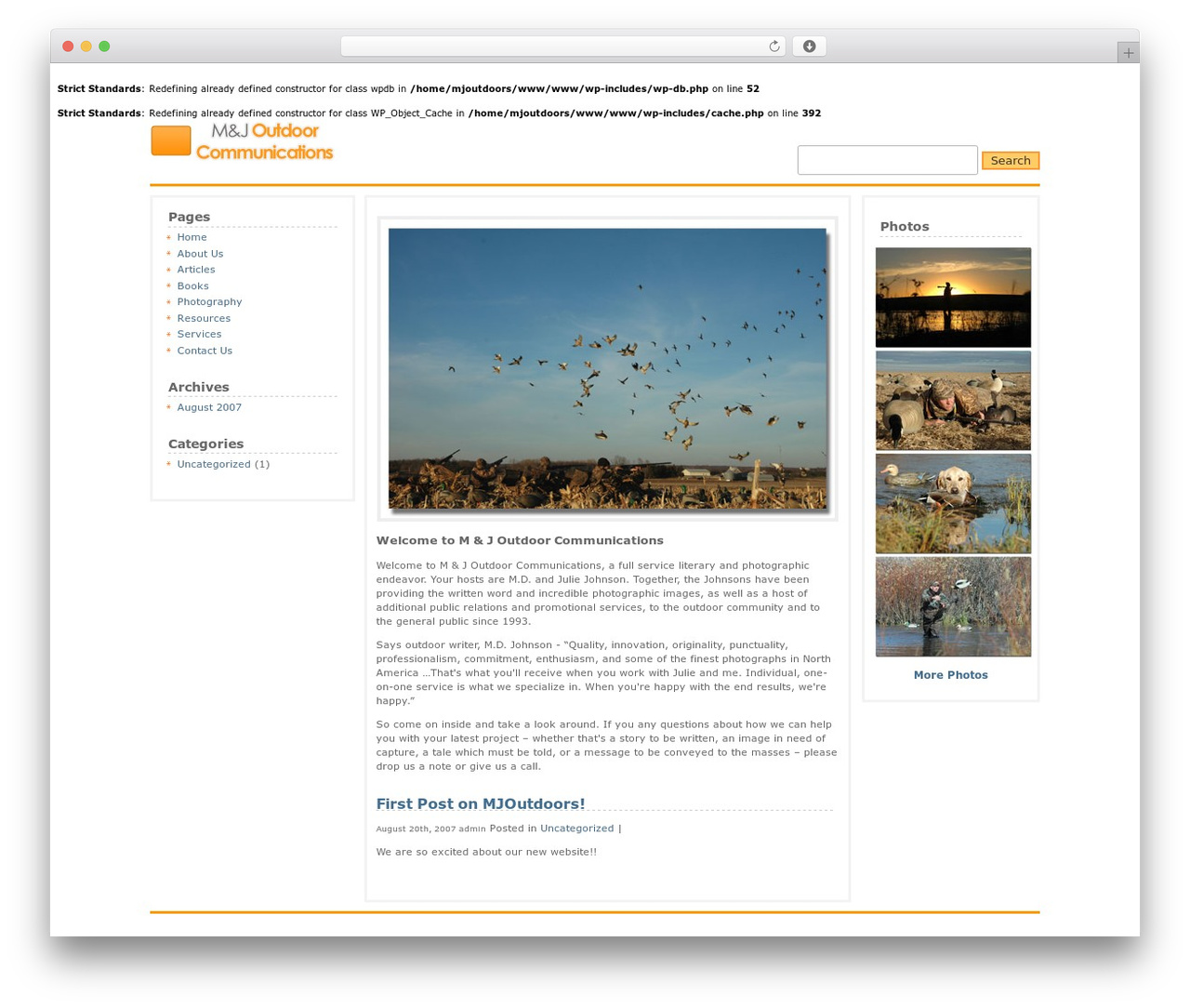 WordPress theme Limau Orange - mjoutdoors.com