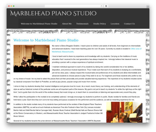 Asteria Lite WordPress theme - marbleheadpianostudio.com
