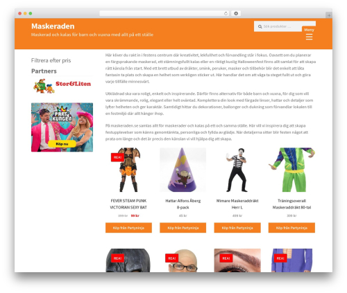 Best WordPress theme Storefront - maskeraden.se