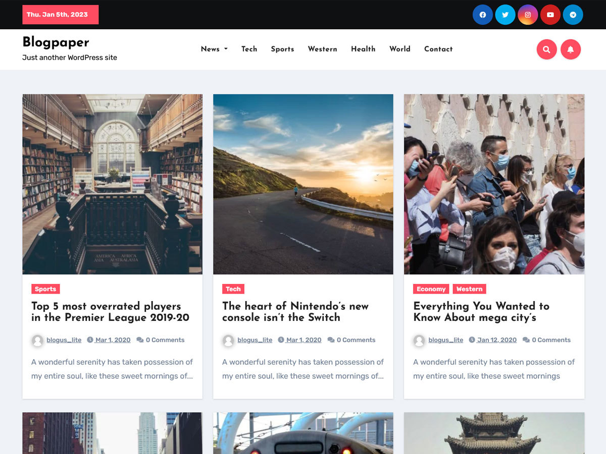 Blogpaper WordPress news theme