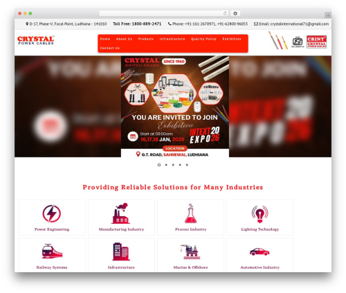 Webcreations WordPress theme design - crystalpowercables.com