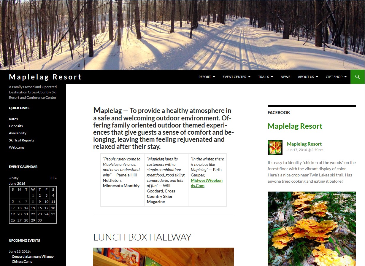 WordPress theme Maplelag 2016