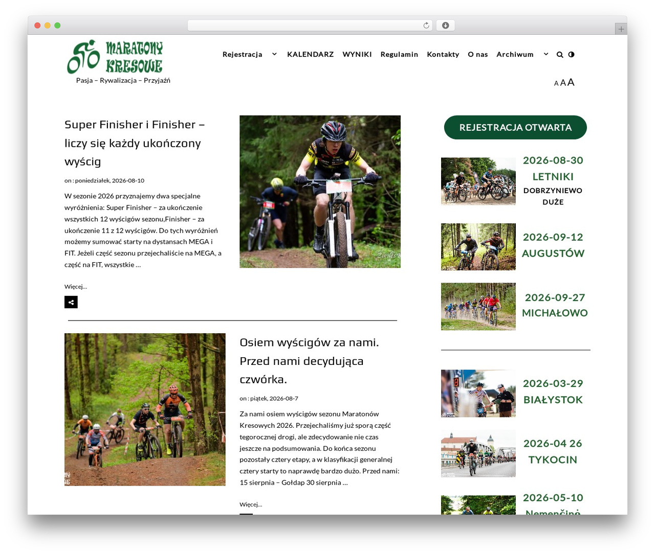 Writee Pro WordPress website theme - maratonykresowe.pl