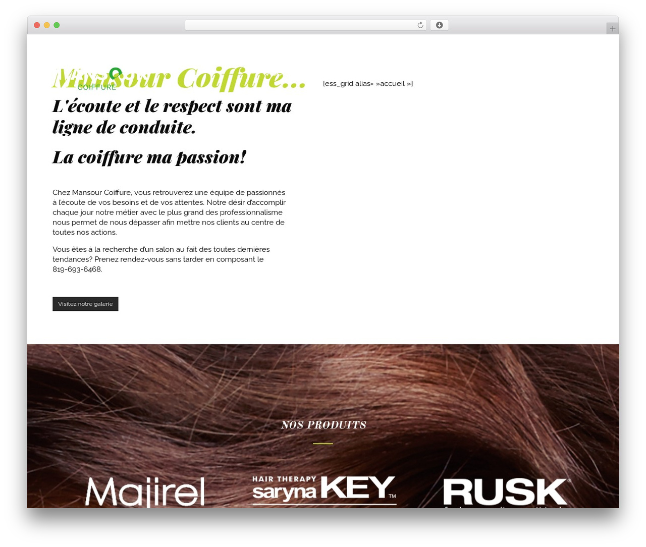 Coiffeur WordPress page theme - mansourcoiffure.com