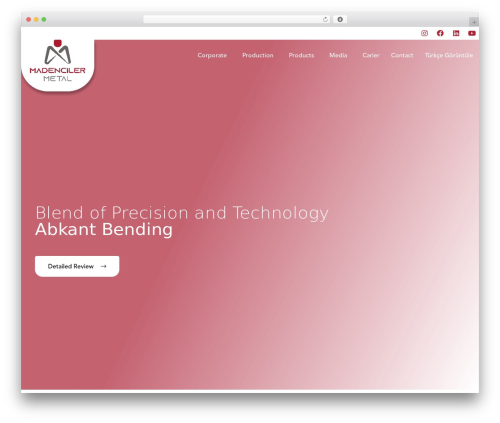 Dustrix WordPress theme - www.madencilermetal.com