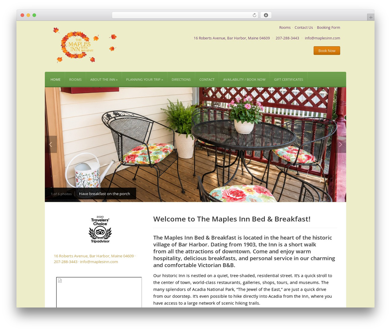 Leonardo WordPress theme - maplesinn.com