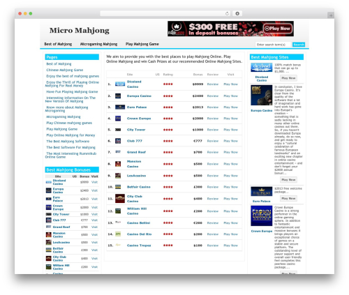 WordPress theme Dealer Theme - micromahjong.com