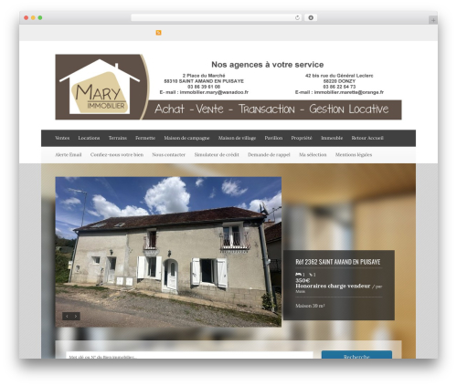Casanova WordPress theme design - maryimmobilier.fr