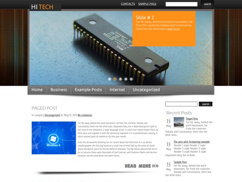 HiTech theme WordPress HiTech theme WordPress