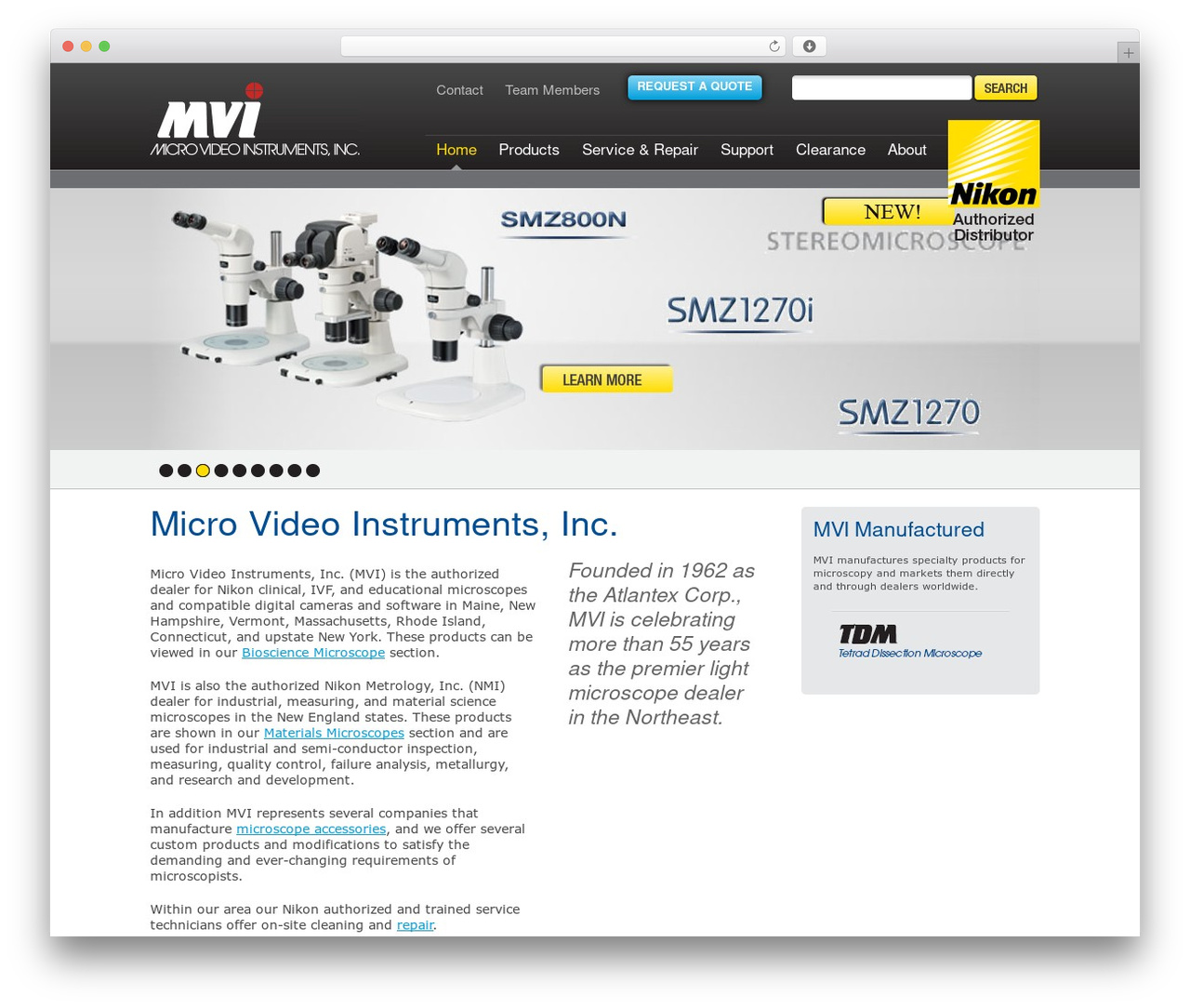 Micro Instruments top WordPress theme - mvi-inc.com