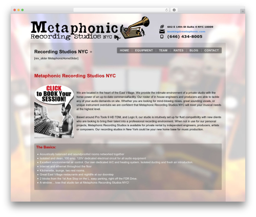 Modularity Lite WordPress theme - metaphonicrecordingstudios.com