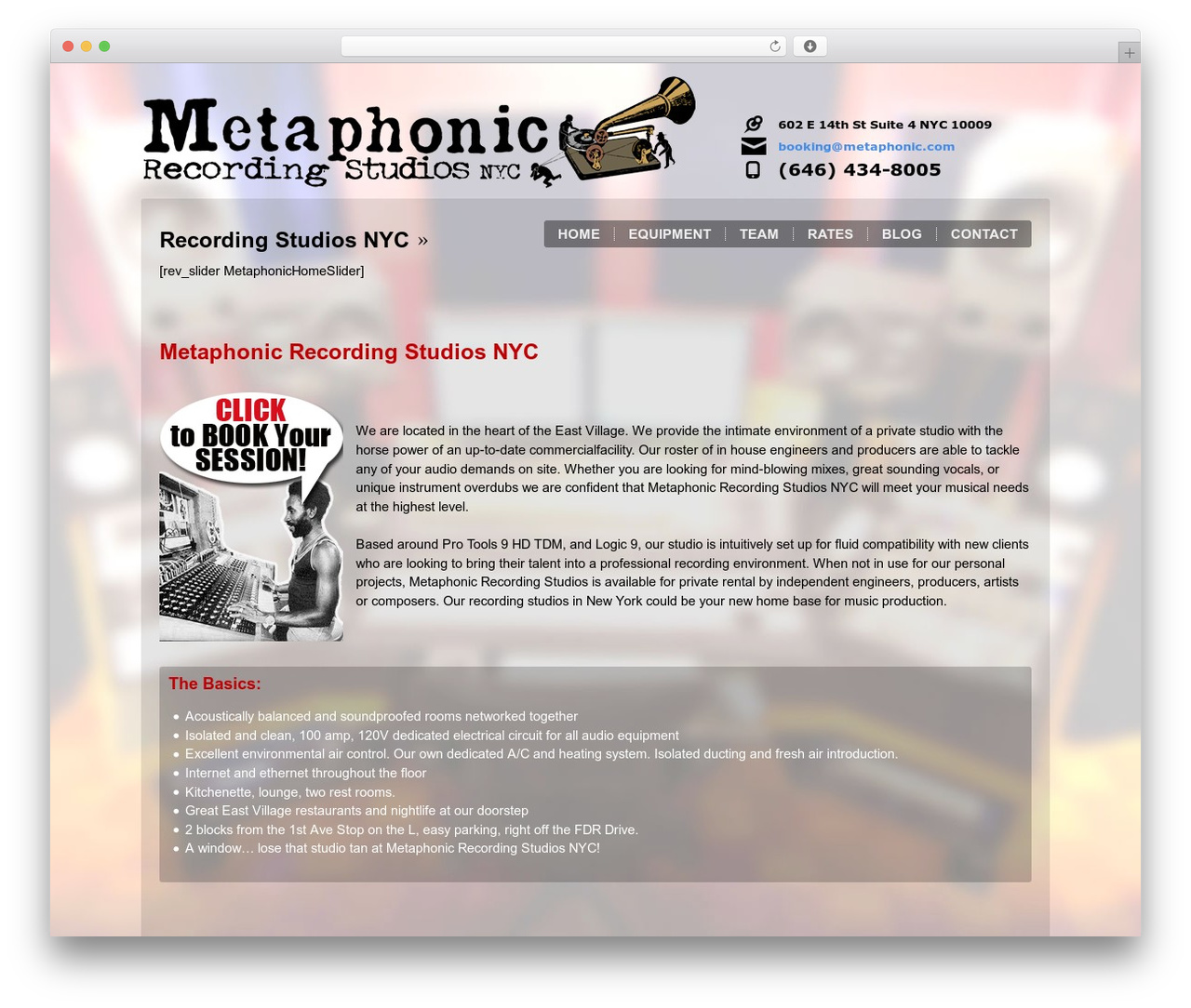 Modularity Lite WordPress theme - metaphonicrecordingstudios.com