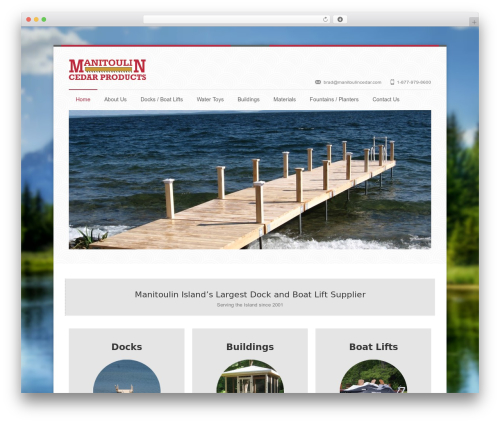 Unique WordPress theme design - manitoulincedar.com