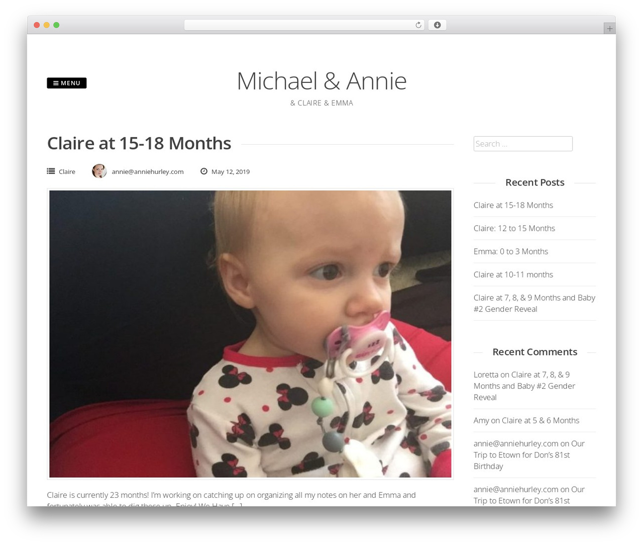 WordPress theme Gridsby - michaelandannie.com