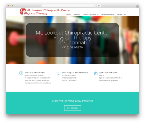WordPress theme Divi - mtlookoutphysicaltherapy.com