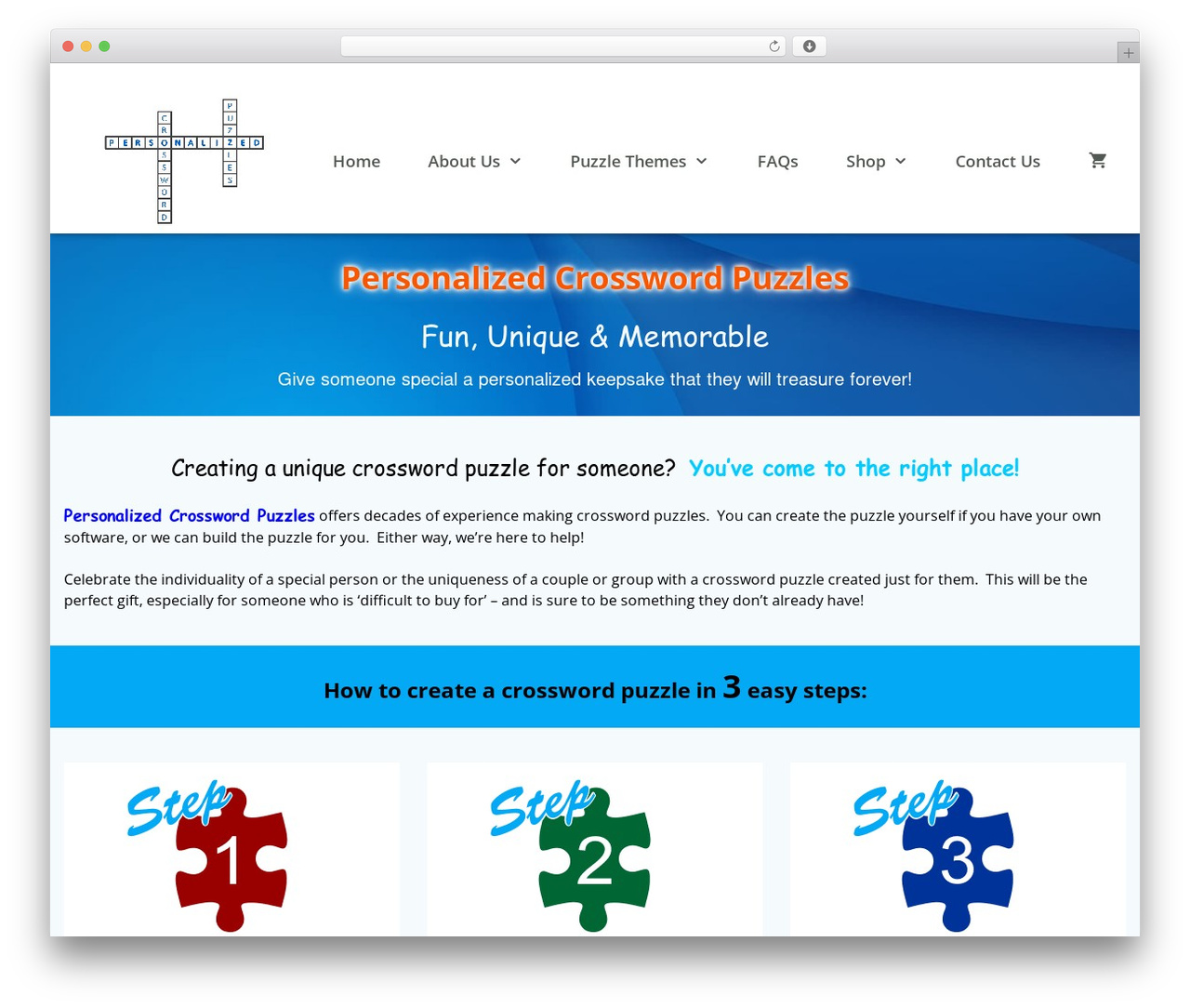 GeneratePress theme WordPress - personalizedcrosswordpuzzles.com