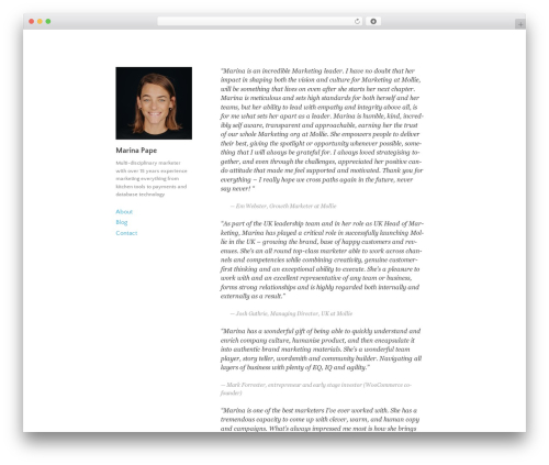 Publish WordPress theme - marinapape.com