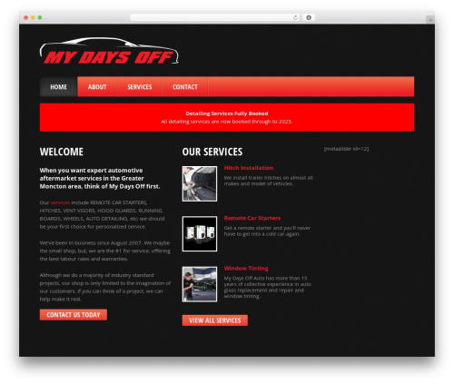 WordPress theme Custom Wordpress Theme - mydaysoffauto.com