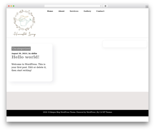 WordPress theme Glimpse Blog - harvestedliving.com WordPress theme Glimpse Blog - harvestedliving.com