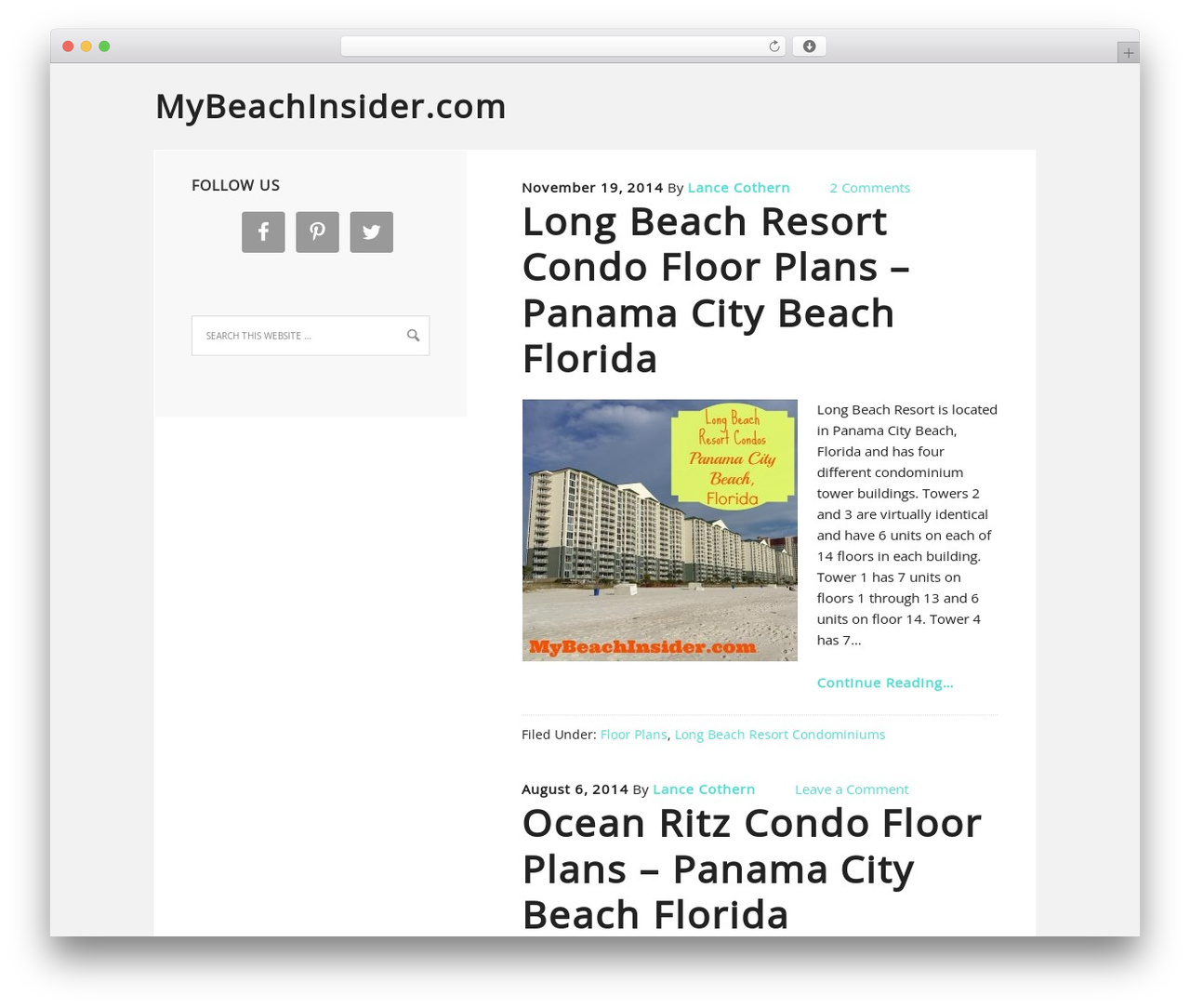 Executive Child Theme WordPress theme design - mybeachinsider.com