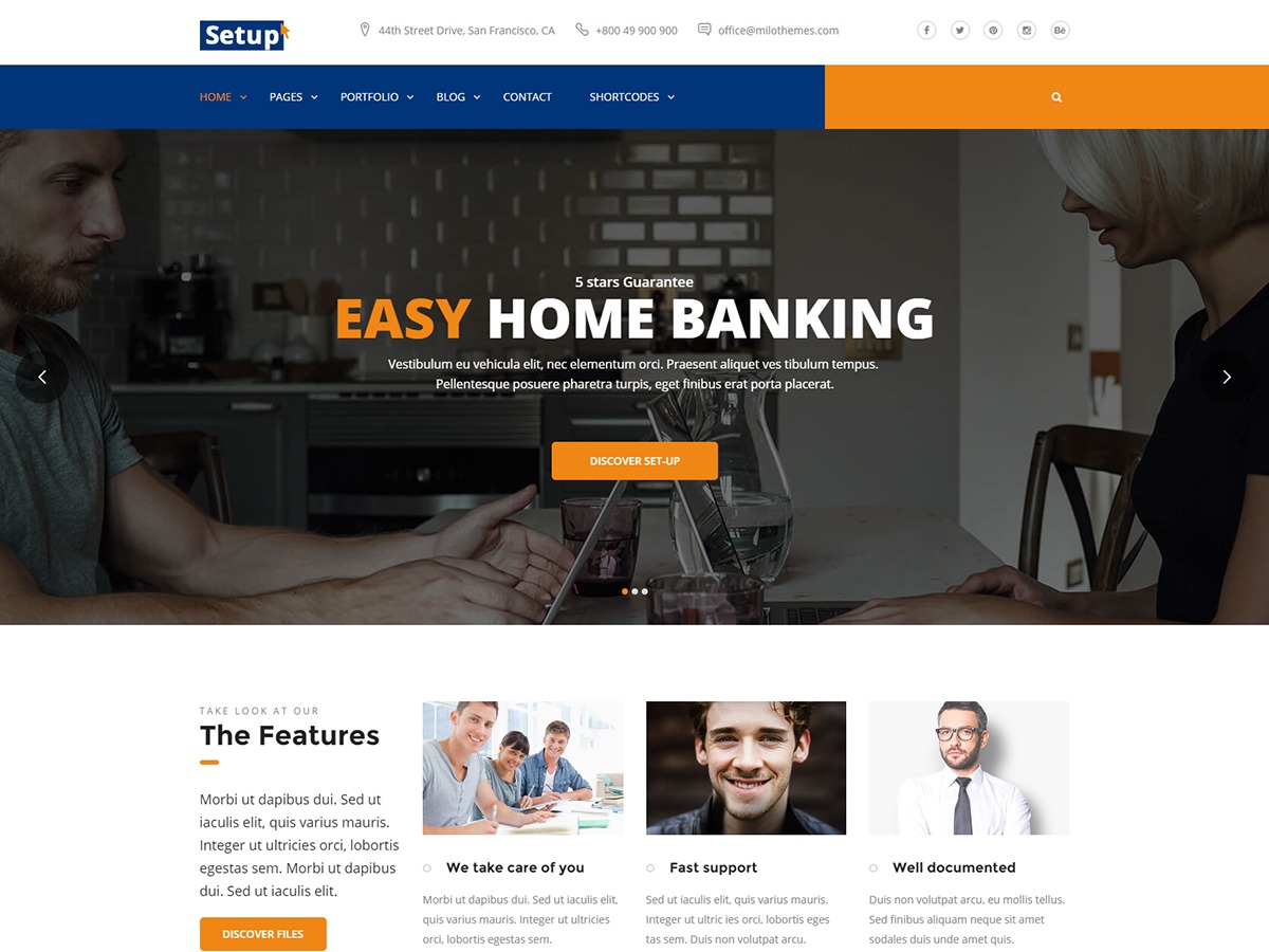 Setup Theme business WordPress theme by MiloThemes