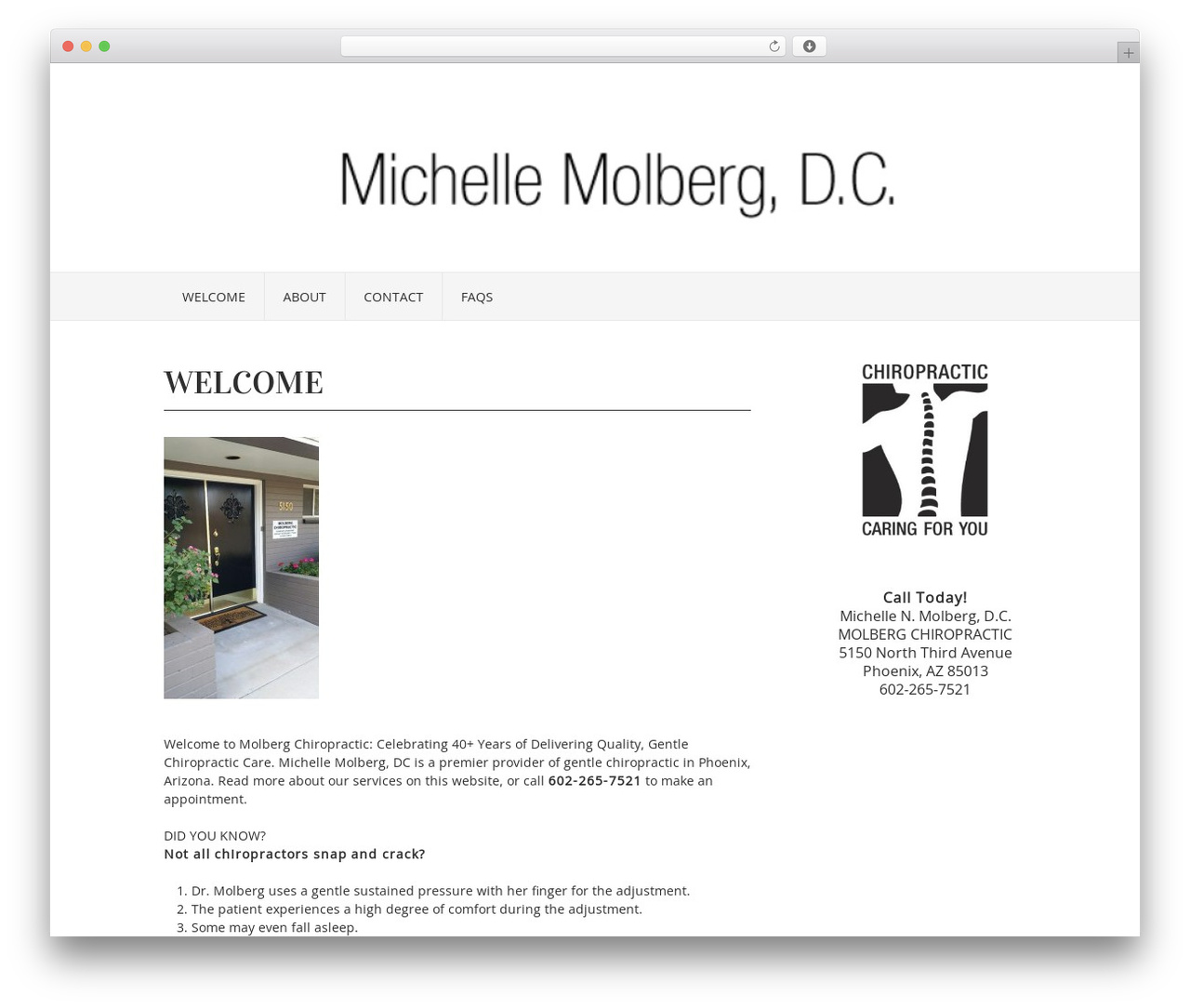 Vortex theme WordPress - molbergchiropractic.com