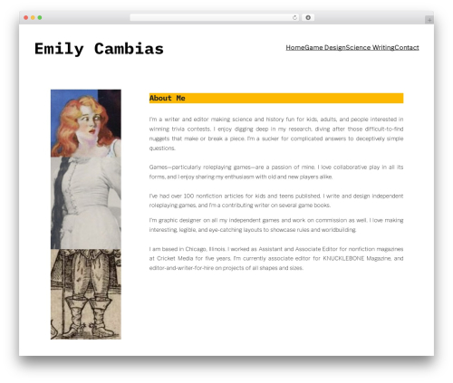 WordPress theme Spearhead - emilycambias.com