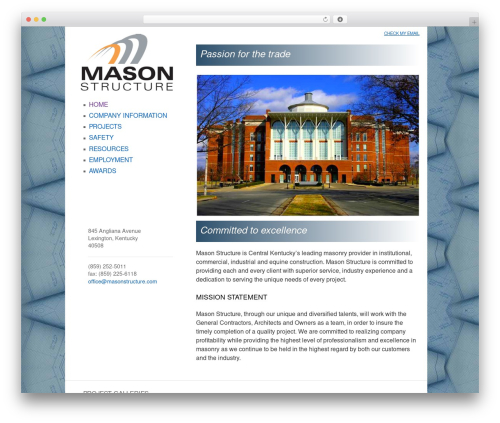 WordPress website theme Mason Structure custom 1 - masonstructure.com