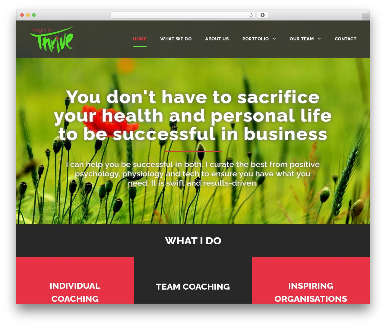 Infinite WordPress theme - insighttothrive.com