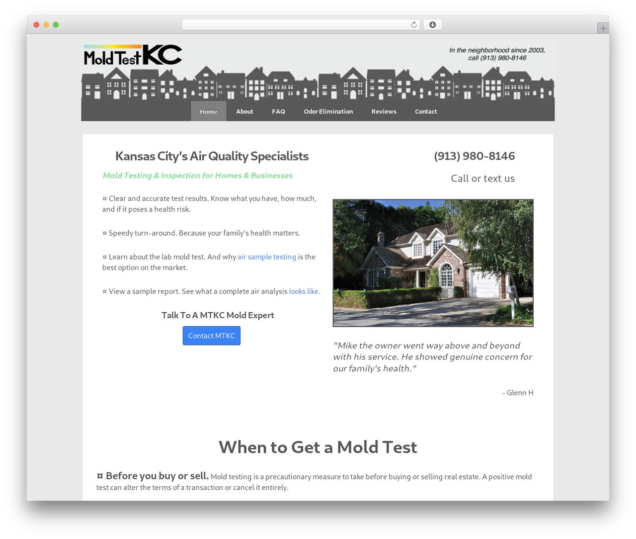 Responsive theme WordPress - moldtestkc.com