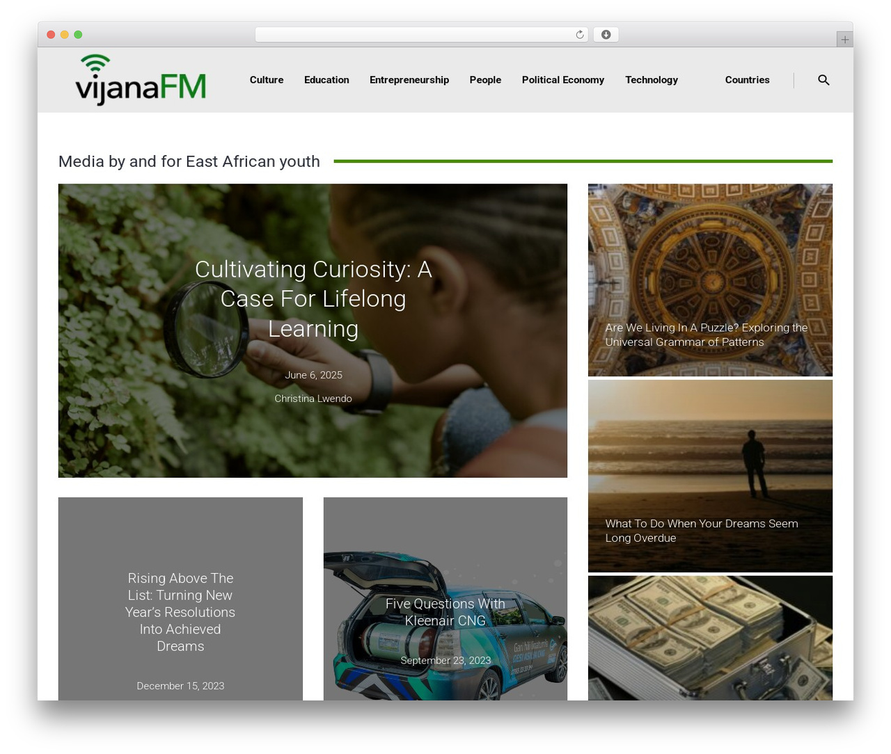Telling theme WordPress - vijana.fm