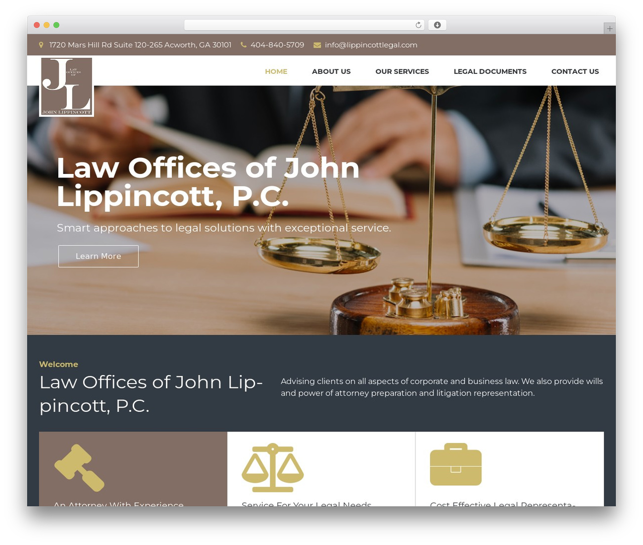 WP theme Cherry Framework - lippincottlegal.com