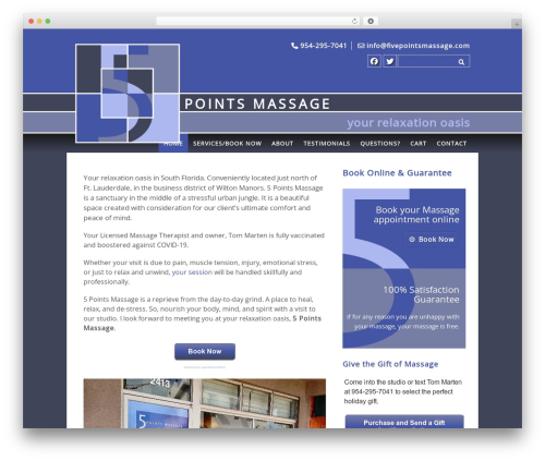 Bootstrap Basic massage WordPress theme - 5pointsmassage.com