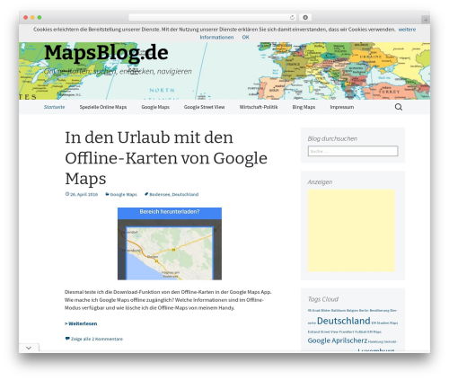 WordPress template 2013 Blue Sequence - mapsblog.de