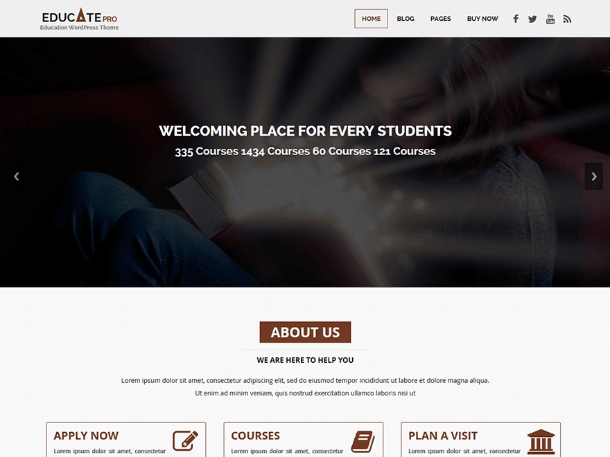 WordPress theme Educate Pro