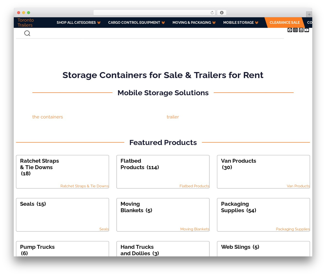 WordPress website theme CustomThemeChild - torontotrailers.com