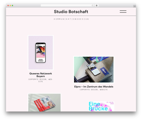 WordPress website theme Studio Botschaft - studio-botschaft.de