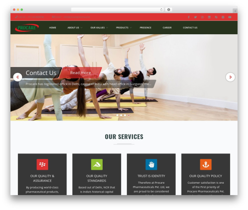 Frontech best WordPress theme - procarepharma.com