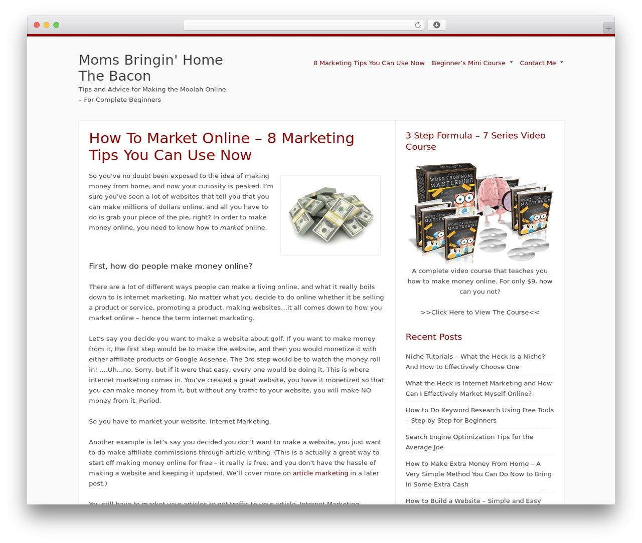 Radius WordPress theme - momsbringinhomethebacon.com