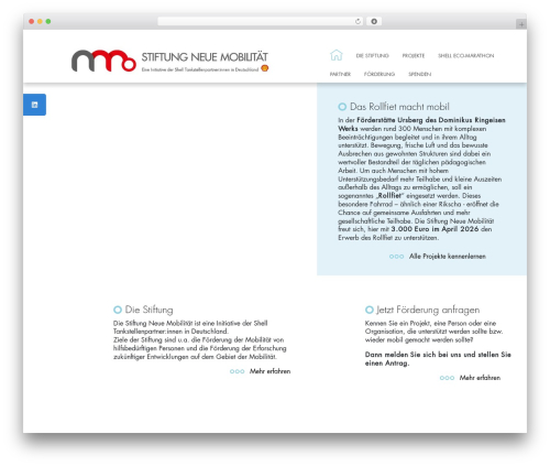 Shell WordPress website theme - stiftung-neue-mobilitaet.de