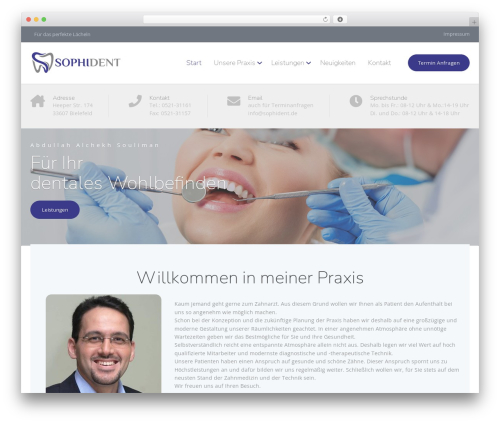 WordPress theme Physio-qt - sophident.de