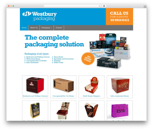 Canvas WordPress website theme - westburypackaging.com.au