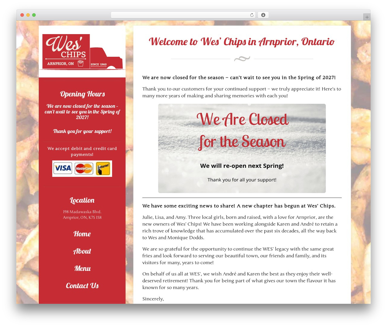 Eatery WordPress theme - weschips.ca Eatery WordPress theme - weschips.ca