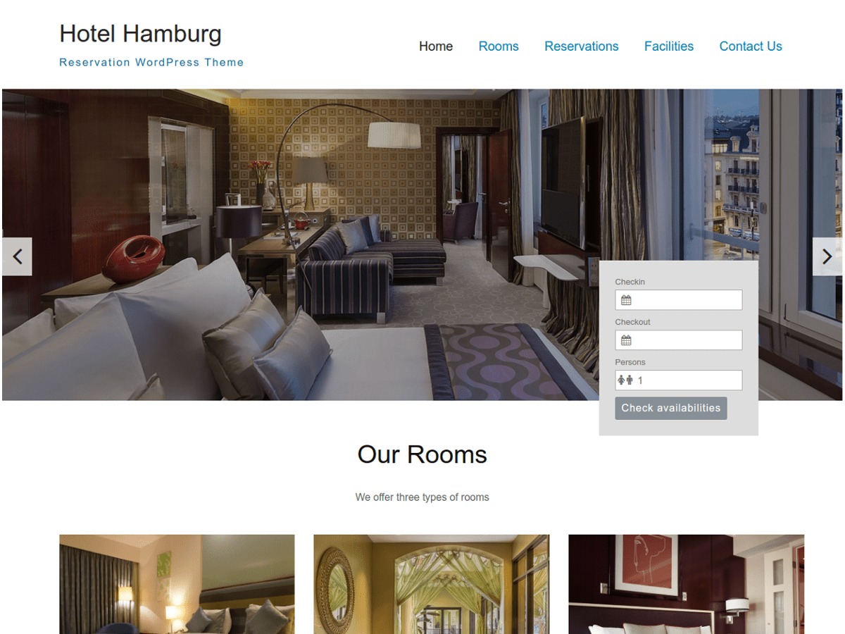 Hotel Hamburg free WordPress theme