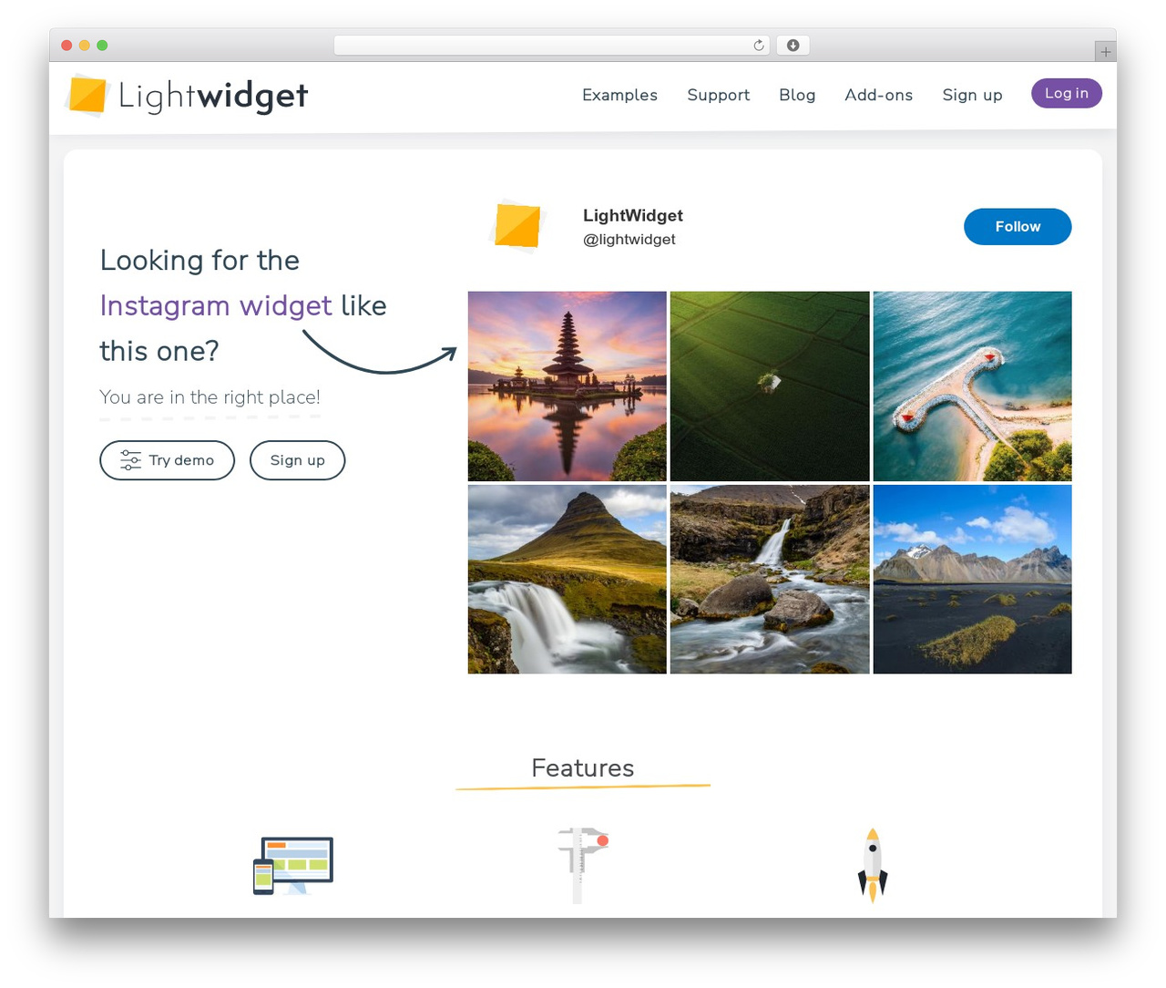 LightWidget theme WordPress theme - lightwidget.com