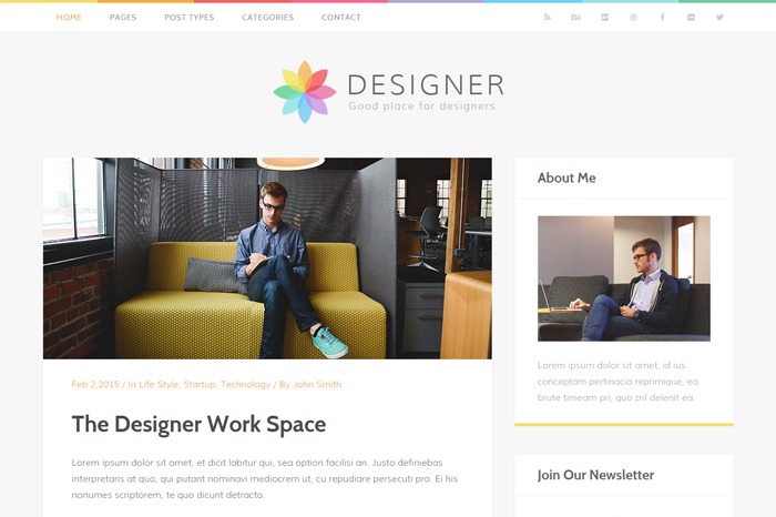 Theme WordPress Designer by ThemeBeans