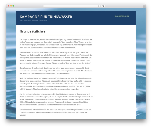 Waterside theme WordPress - wasserkampagne.de
