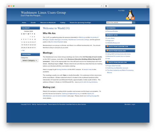 WordPress theme Revolution Code Blue - washlug.org