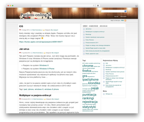 WordPress theme statement - blog.pasjans-online.pl