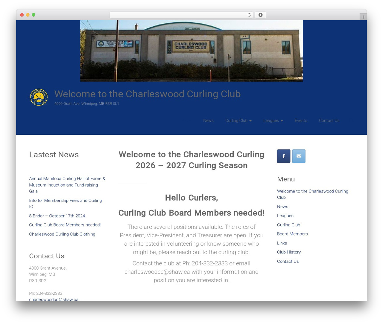 Ample Pro WordPress theme - charleswoodcurlingclub.com